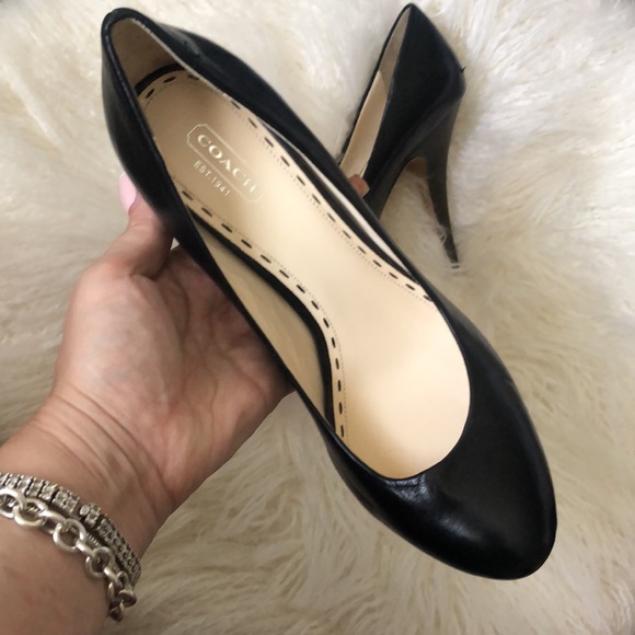 COACH Nappa Leather Buffy Black Heels - Picture 7 of 16